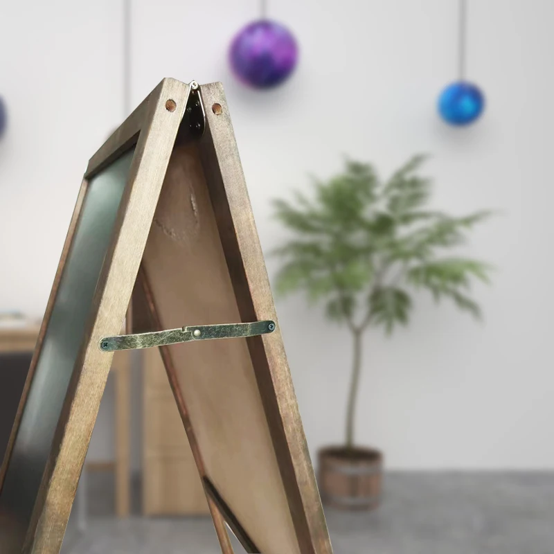 Двухсторонняя доска для сообщений с рамкой, доска для объявлений, деревенская деревянная доска, черная и натуральная подвижная