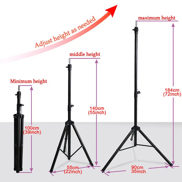 Big Size Wig Stand Tripod Adjustable Tripod for Wigs Making Styling Mannequin Head Stand Metal Wig Head Stand Holder