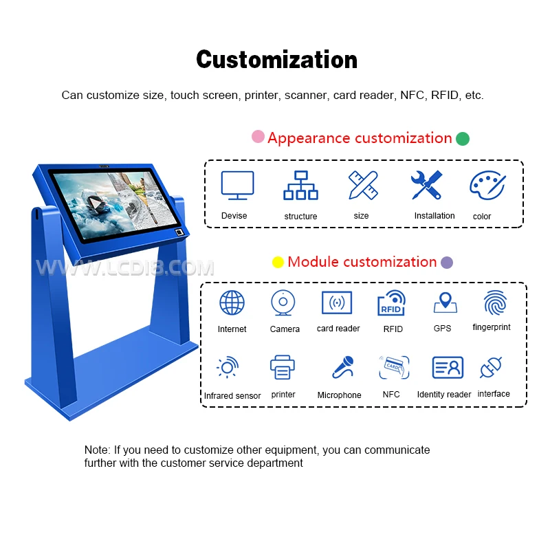 32 43 55 kiosk with touch screen convenient tft touch screen with QR scanner for people in the wheel chair