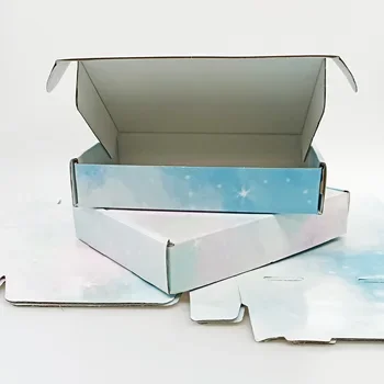 Luxury Eco-Friendly Embossing Corrugated Paperboard Boxes Custom Logo Mailing Packaging Shoes Garments Socks Strong Sticker Use