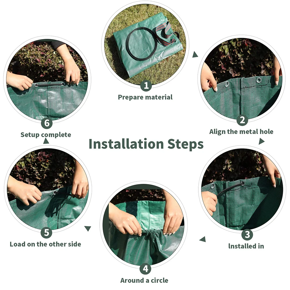Reusable Garden Waste Bag 400L 500L Leaf Collector Garden Waste Bags Heavy Duty For Collecting Leaves