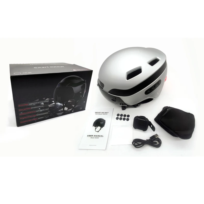Wireless Smart Helmet Sport Camera 1080p HD Video Recording Bicycle Helmet Ebike Scooter Skate Cycling Led Light Helmets