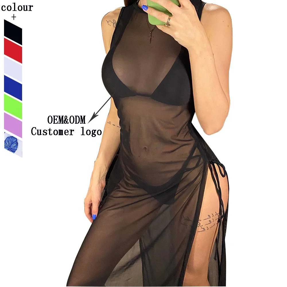 Halter Swimwear 2021 Bikini 3 Pieces Set Swimsuit Cover Up Dresses High Leg Cut Bather Bathing Suit Swim Lady