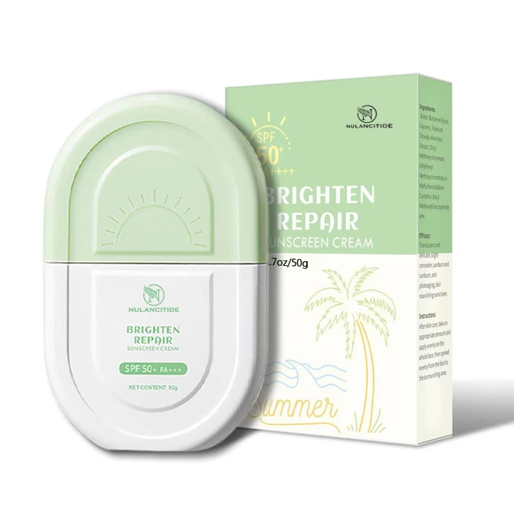 Оптовая продажа, индивидуальный солнцезащитный крем для лица Sundown, белый солнцезащитный крем для лица, органический Осветляющий отбеливающий солнцезащитный крем Spf 50, частная марка