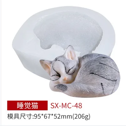 Cat pet mousse cake liquid silicone mold ice cream cone mold DIY baking kit candle mold