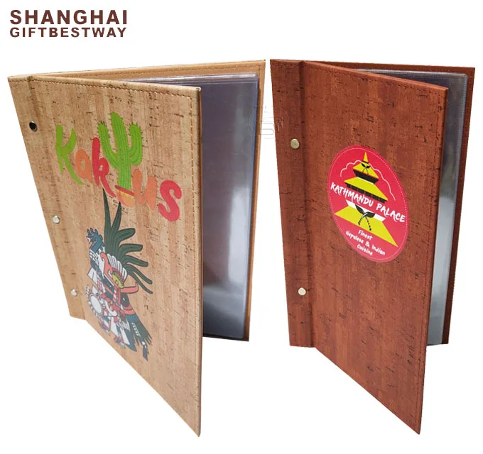 Price Competitive Wholesale A4 Size Menu Cover, Leatherette Menu Cover, Wood Grain Menu Cover