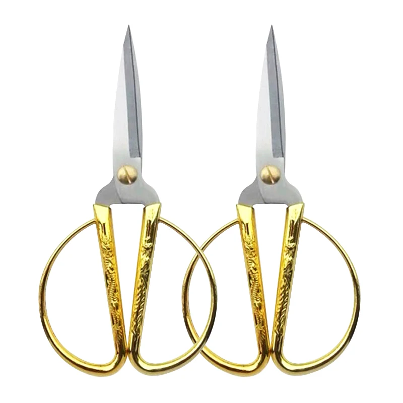 Golden wedding scissors longfeng alloy stainless steel golden wedding scissors, ribbon cutting, household scissors