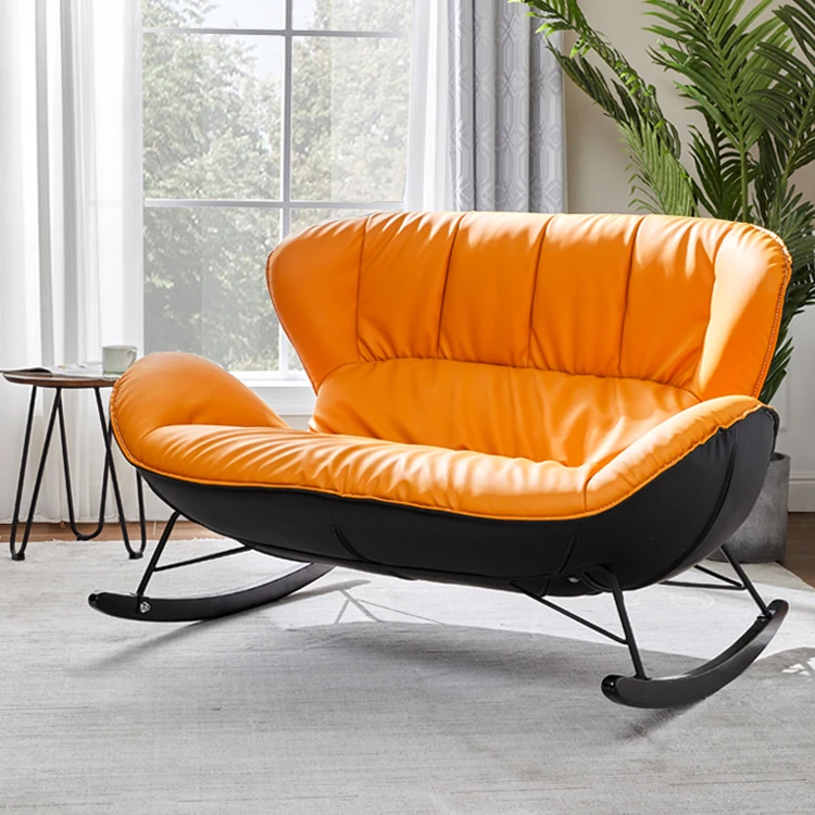 Modern Comfortable Living Room Furniture Relax Leather Adult Single Double Rocker Recliner Rocking Chair Sale
