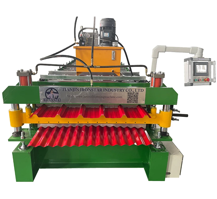 Computer control abaya style Muslim women long dress metal roofing sheet double layer roll forming machine