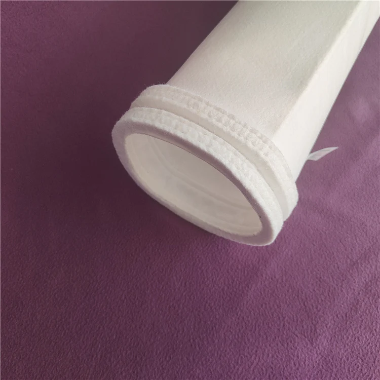 PE PET needle felt with Double felt bars style Polyester filter bag for Cement Plant