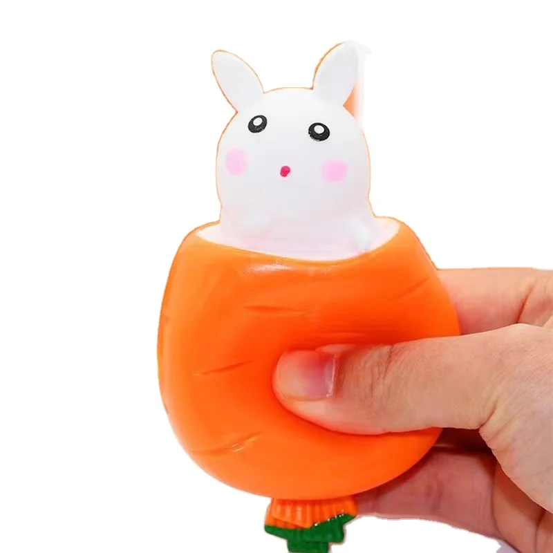 Year of Rabbit radish Rabbit Squeeze cup pinch music Creative small animal rabbit venter decompression trick decompression toy