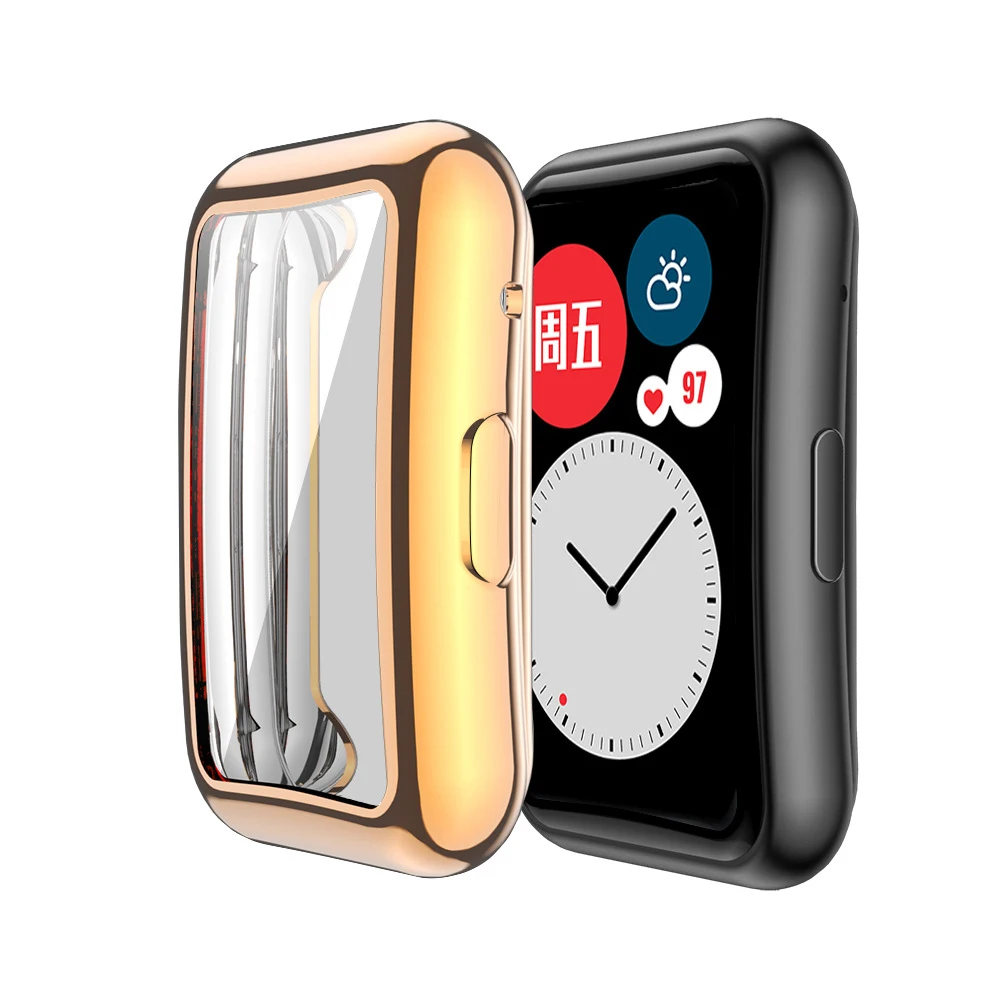Ultra Slim Soft Tpu Screen Protector Smart Watch Fit Strap And Protective Case For Huawei Fit
