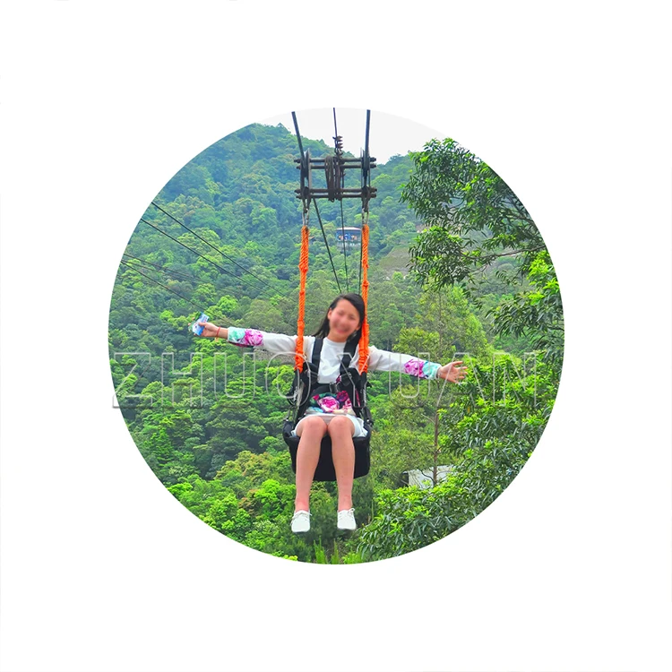 Zhuoyuan Funny Pulley Outdoor Park Zip Line Kit Amusement Park Wire Zip Line Equipment Kit For Kids And Adult