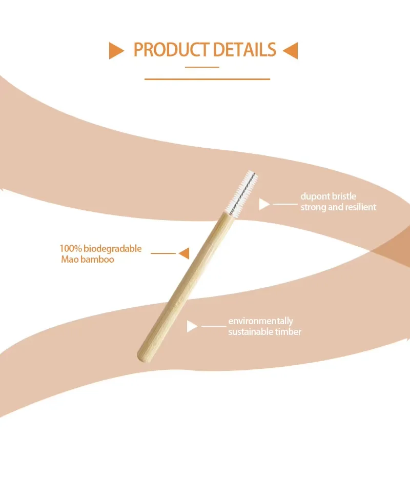Eco friendly Organic Bamboo Biodegradable Interdental Brush Toothpick Paper Box