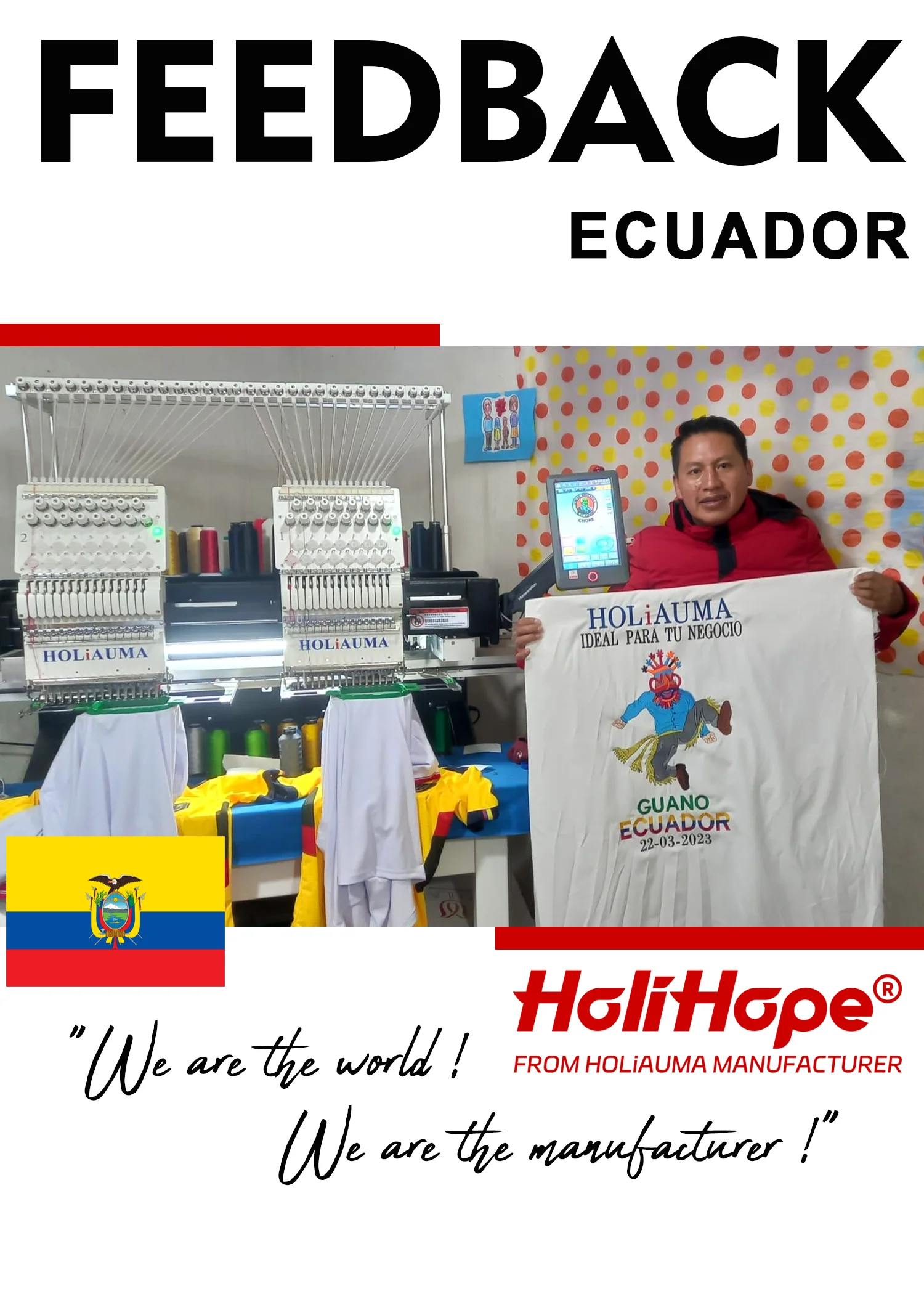 China No.1 HOLiAUMA Holihope 10 years motor warranty 2 head computer embroidery machine multi function 3D cap embroidery machine