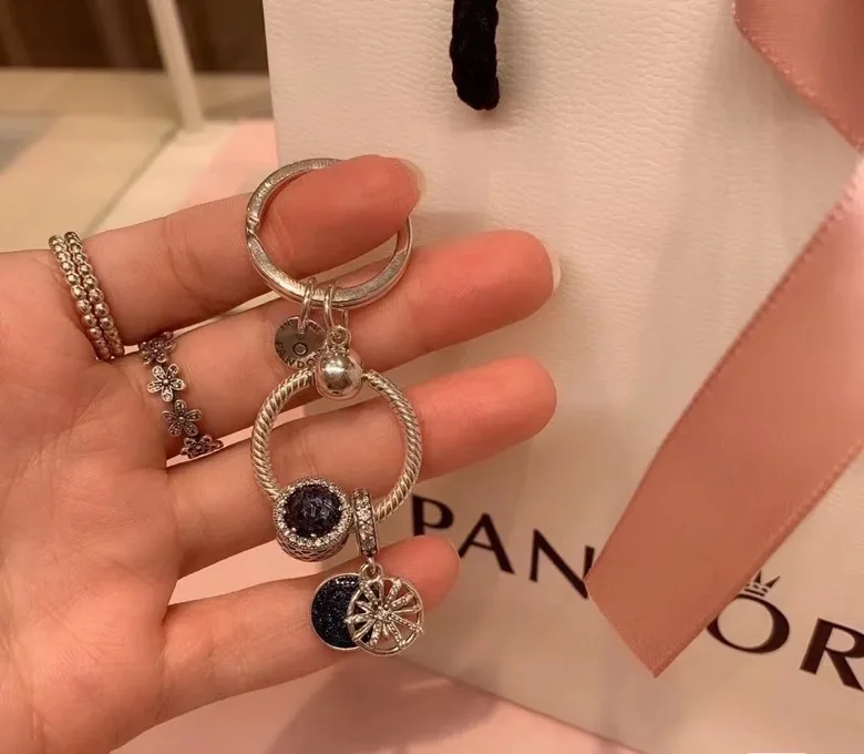 2021 Новый Кулон-клипса с оригинальным логотипом на самом деле 100% Серебро 925 пробы Браслет-Шарм Pandoraer