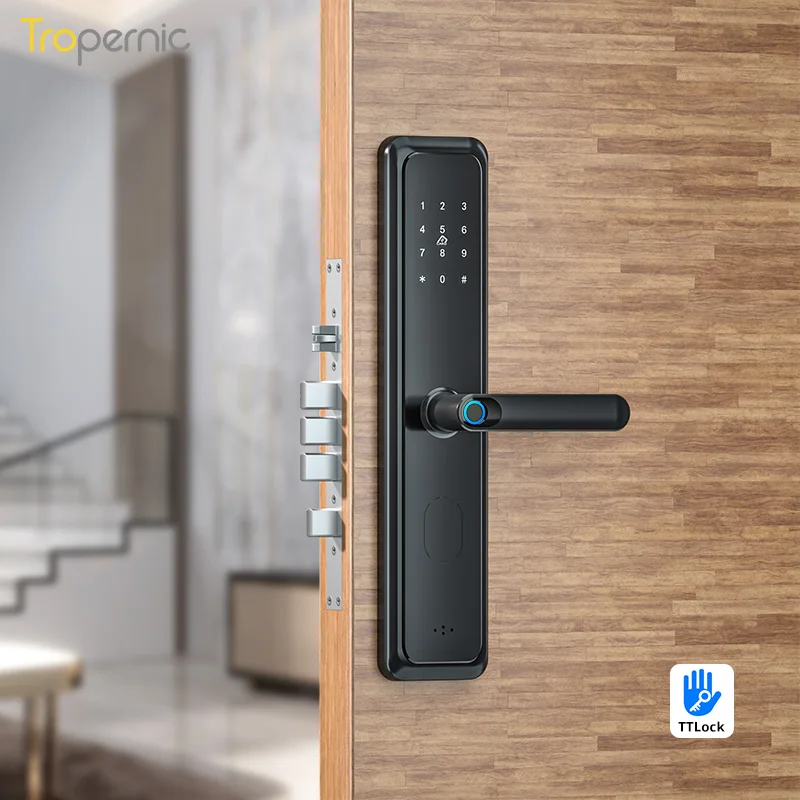 High Quality Ttlcok APP 6068 Cylinder Mortise Digital Code Handle Intelligent Fingerprint smart door lock for office
