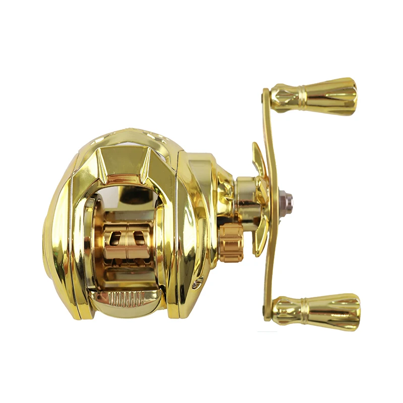 KALIOU S177 S178 New Arrival  Metal Gold Color 18+1BB Double Brake Water Droplet Maxdrag 10kg Salt water Fishing Reel