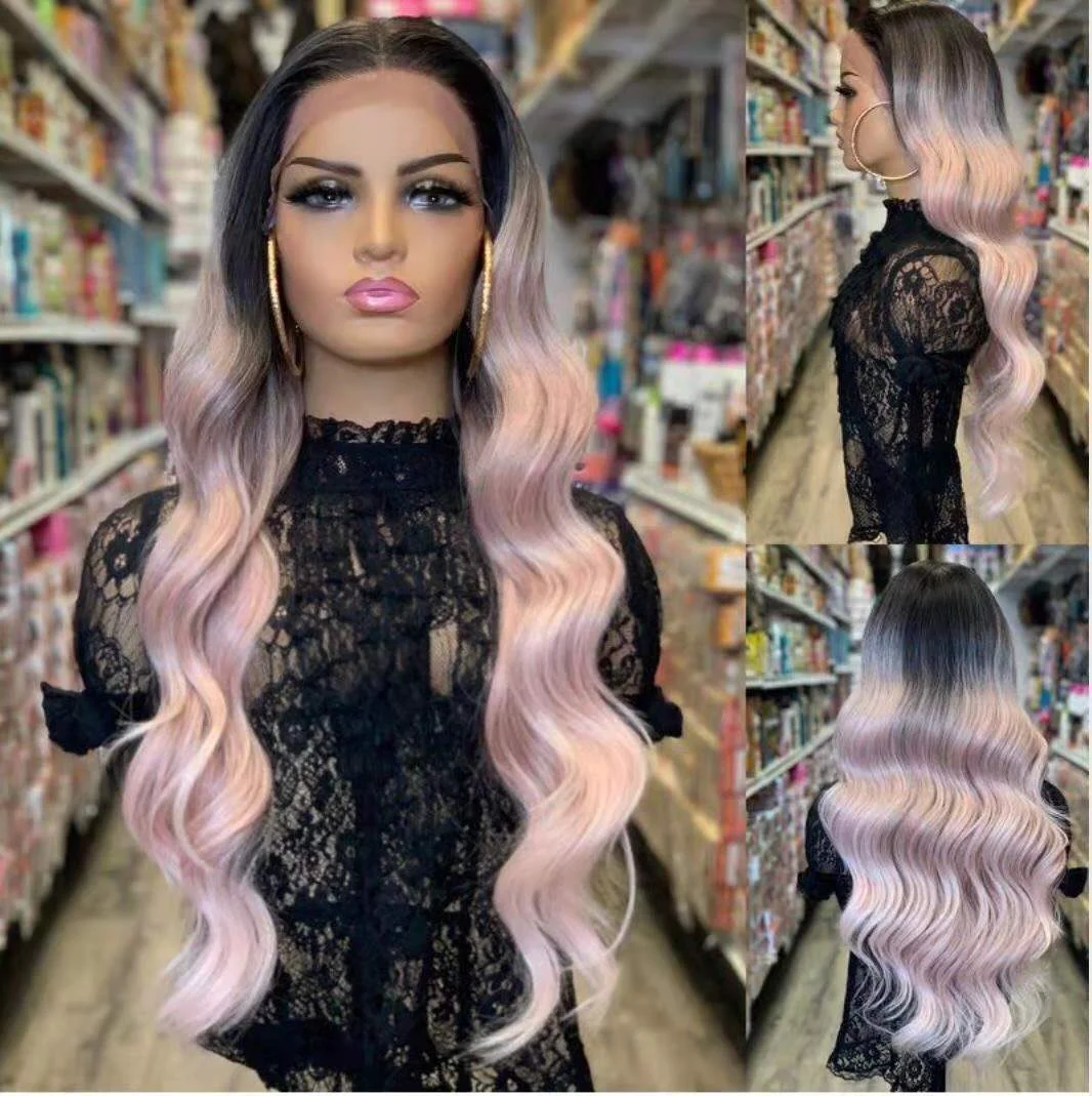 wholesale high quality fiber heat resistant premium synthetic hair hd swiss transparent lace front wigs pre plucked