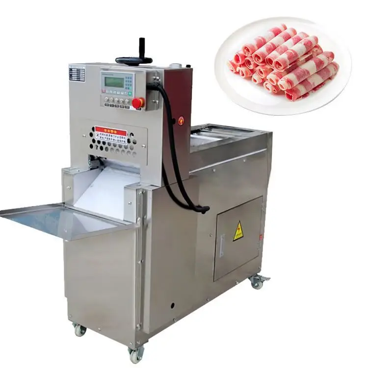 Commercial automatic full SS304  Industrial meat slicer slicing machine frozen beef meat cutting machine for mutton roll cutting