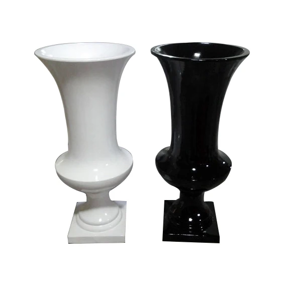 Wholesale Tall Giant White Black Art Abstract Floor Flower Vase For Home Decoration