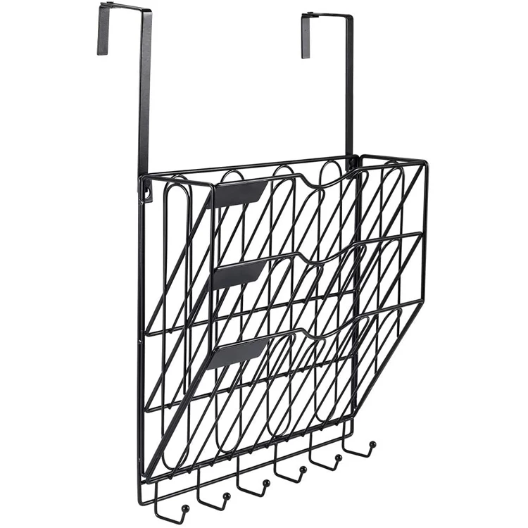 Durable Hanging File Desk Organizer Wire Mesh Metal Wall File Mounted For Office Home Gold Rose Gold Magazine Holder