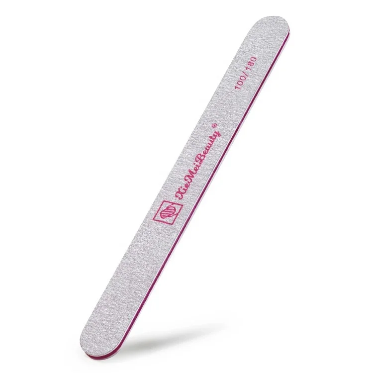 25 Pack Straight Silver Zebra Grey Nail File 100/180 Professional Washable Manicure File Customized Packing Emery Boards