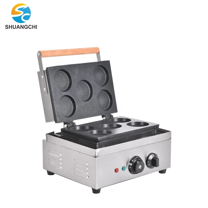 Commercial Electric wheel pie machine 5 pieces red bean cake making machine