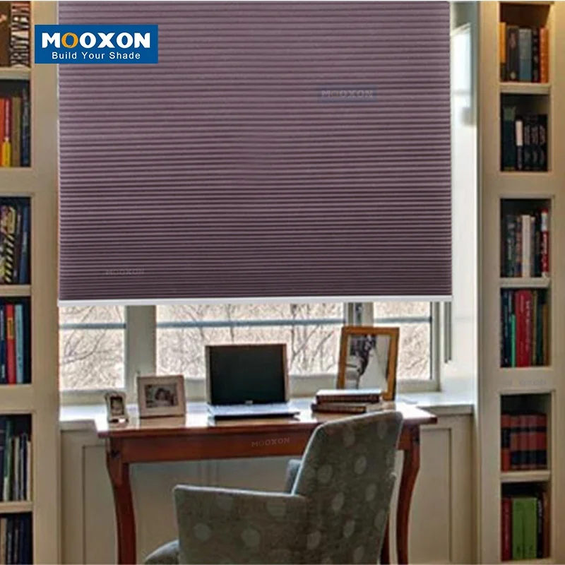 Mooxon Safety Aluminium Indoor Outdoor Venetian Louvre Blackout Horizontal Window Cordless Cellular Roller Blinds for Interior