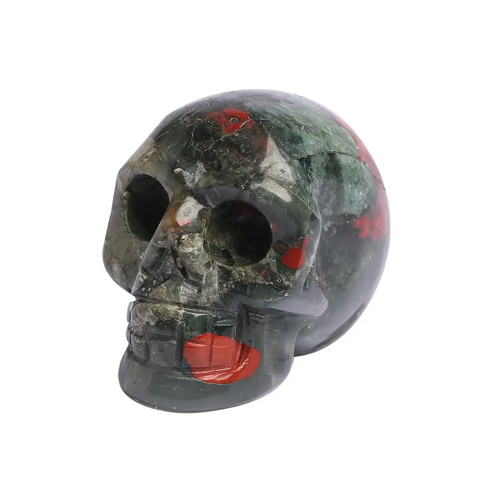 
Hot sale Hand Carved dragon blood stone agate Crystal skulls for decoration 