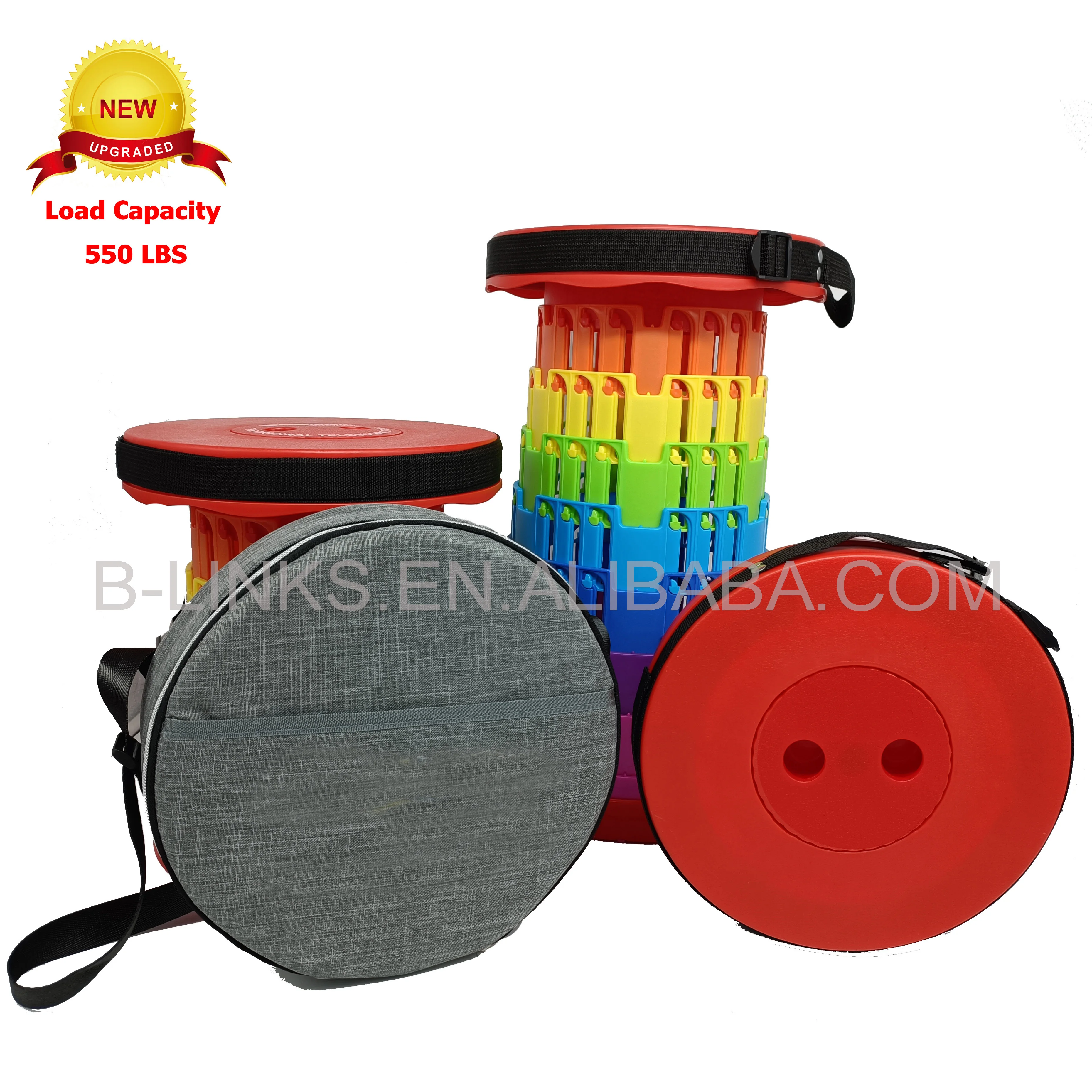 NO MOQ Load 500 lbs Outdoor  Portable Plastic Microscopic Retractable Collapsible Telescopic Folding Ottoman Stool With Cushions