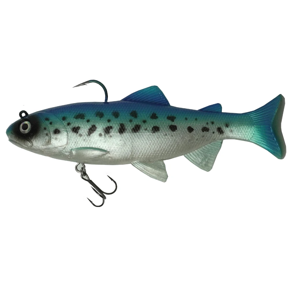 Customized Soft Plastic Trolling 18cm 125g Head Swim Artificial Baits T Tail Silicone Soft Bait Swimbait Wobblers Fishing Lures