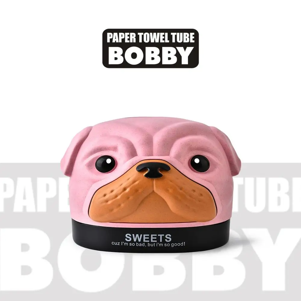 Wholesale Plastic Tissue Box Cover Napkin Holder Promotional Gift Cute Bulldog Shape Tissue Box