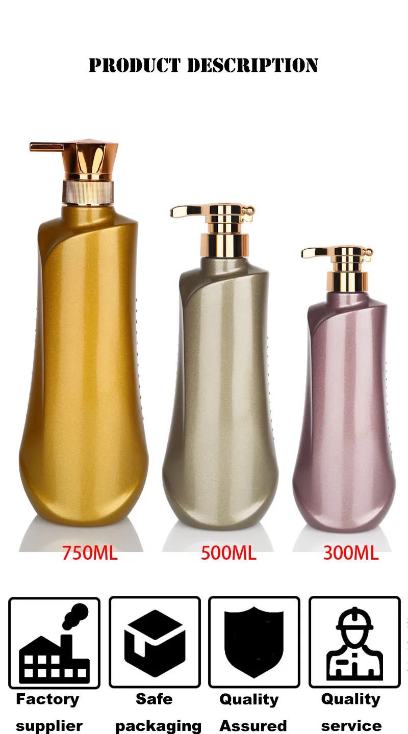 Bottle Empty Shampoo Plastic Factory Direct Wholesale Supplier Recycle Matte Luxury Cosmetic Screen Printing 300mlfimiml 750ml