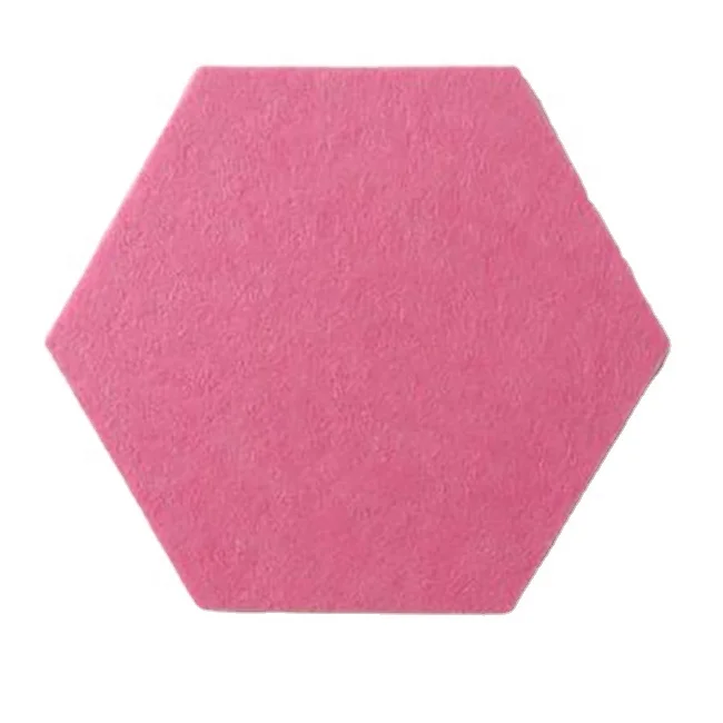 High Density Sound Proof Padding Wall Decorative Polyester Fiber Hexagon Acoustic Panels For Home Theatre