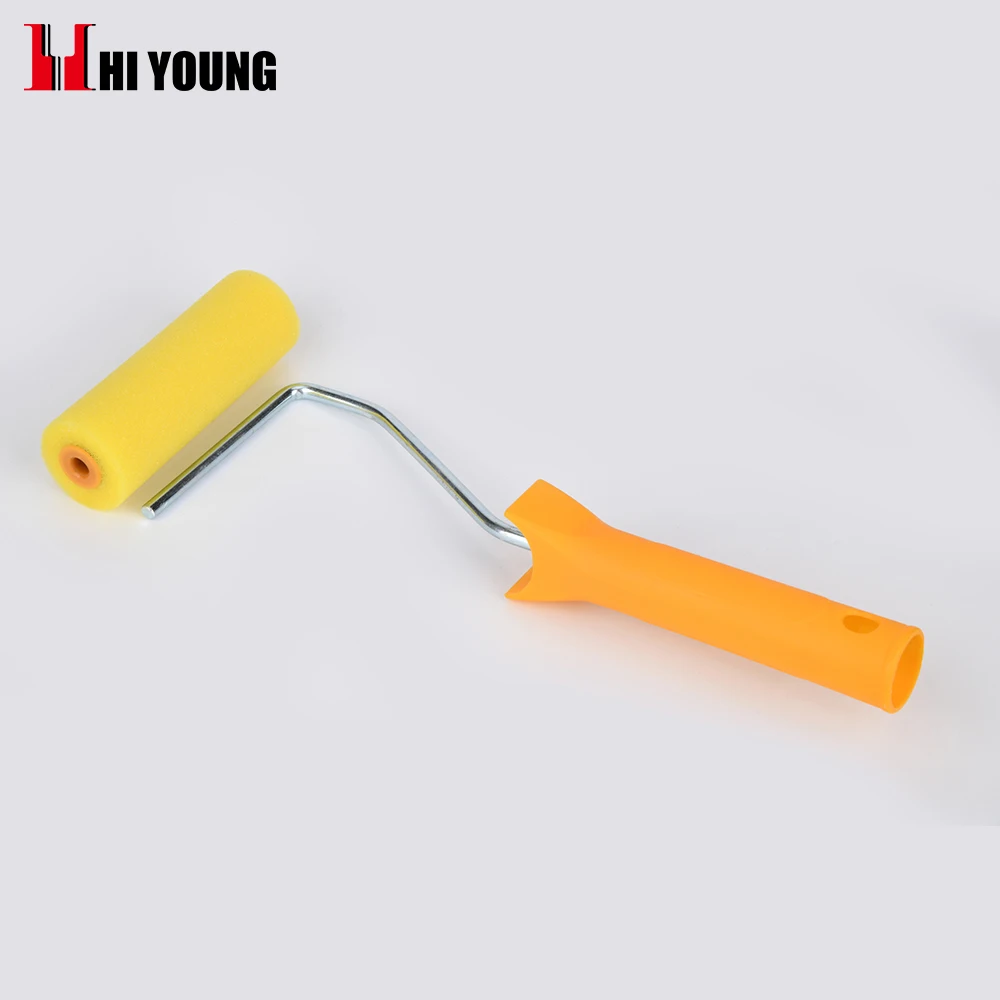 High-quality Single packed blister box yellow foam paint roller bracket mini home foam paint roller brush