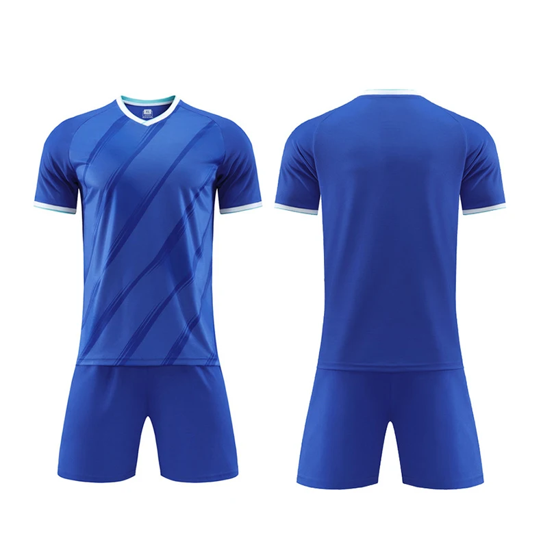 New Striped Soccer Kits Custom Jersey Uniform Unisex Jogging Suit Adult Football Jersey Gray Color Breathable And Quick-drying