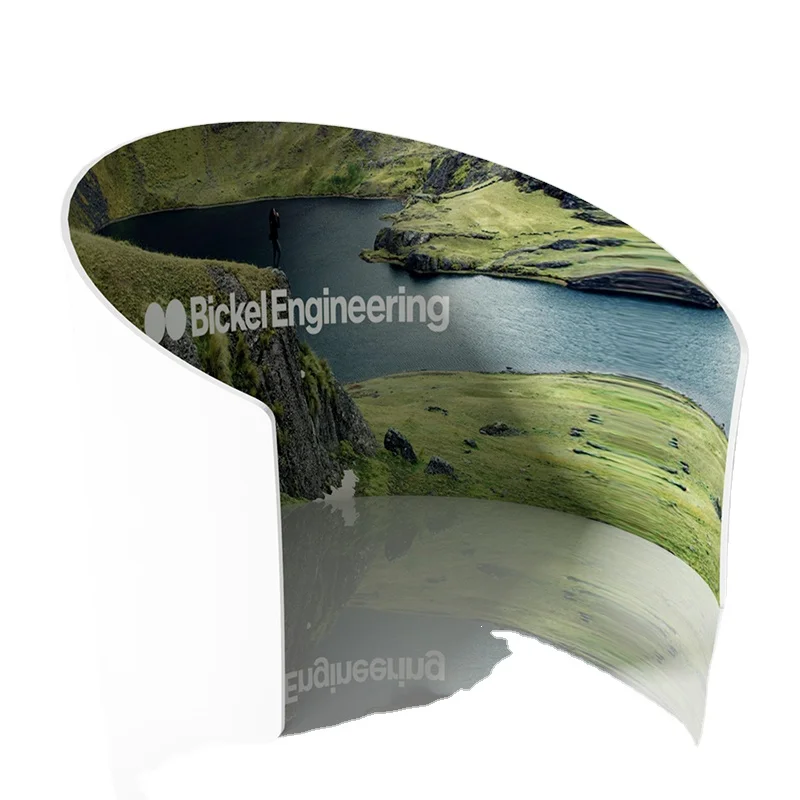 Semi Circle Shape curved fabric exhibition booth fold up stretch green screen backdrops
