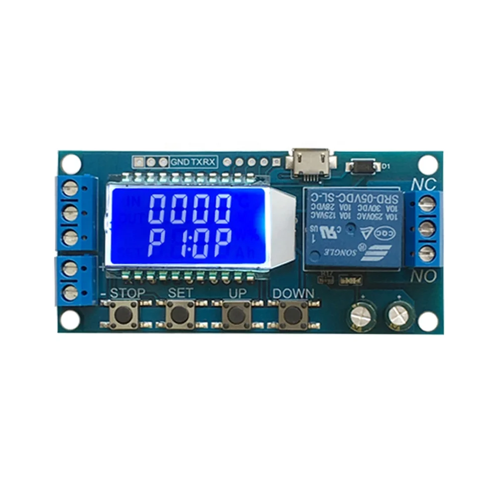 XY-LJ02 6-30 В Micro USB, цифровой ЖК-дисплей времени, модуль реле задержки, переключатель таймера управления, синхронизация цикла триггера