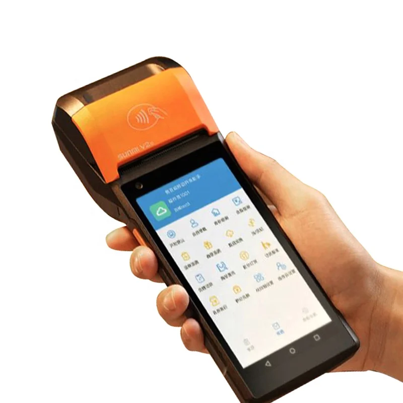 Sunmi V2s 2G+16G rom Pos Machine Software Restaurant Touch Screen Cash Register Android Pos Systems with Thermal Printer