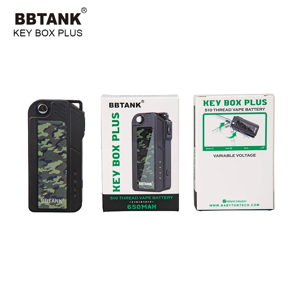 
BBtank box plus 510 thread carts battery 650mah adjustable voltages key flip battery 