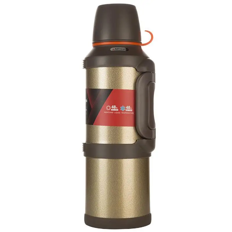 3.6 L  Label Classic Big Double Wall Stainless Steel Insulated Water Bottle Vacuum Flask with Handle Strap
