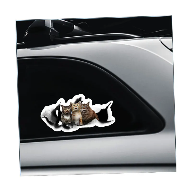 Creative 3D Cat Car Stickers Cute and Interesting Sports Design to Cover Body Scratches and Decorate Customizable Size