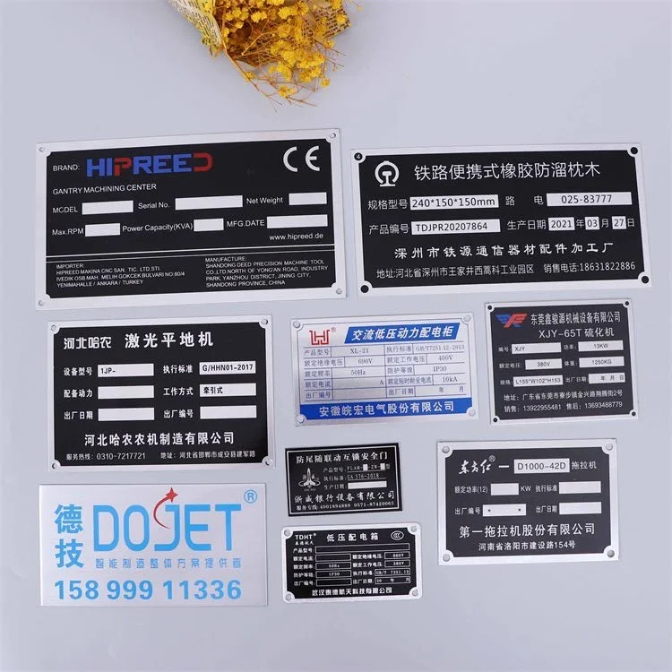 Custom waterproof outdoor aluminum sticker label metal sticker