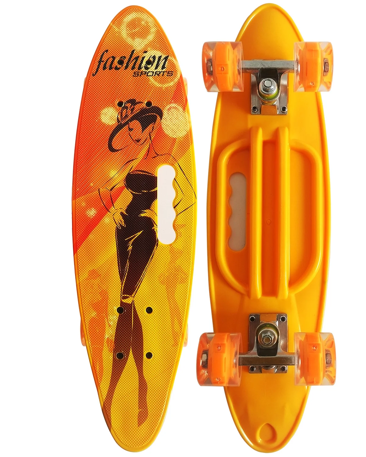 New design pp deck customize complete 24 inch mini plastic twist skateboard with 4 wheels