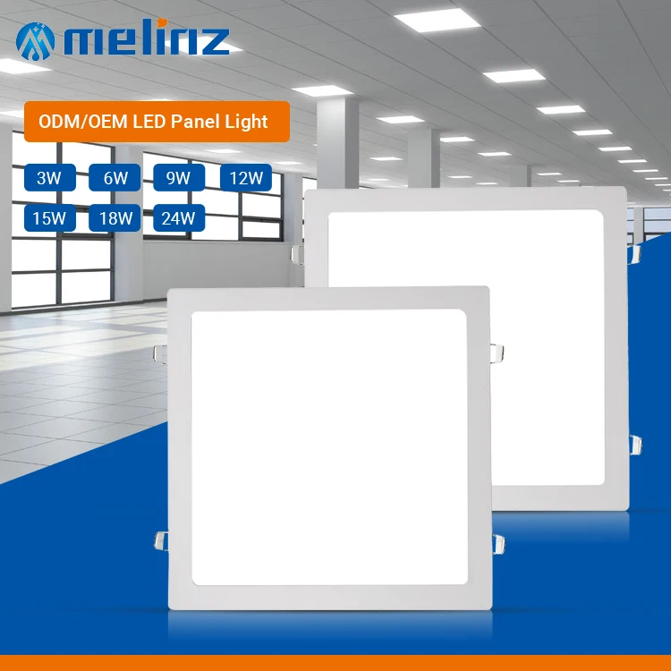 MELINZ 3W 6W 9W 12W 15W 18W Recessed Commercial Ceiling Panel Lamp Round Square Slim Frameless LED Panel Light