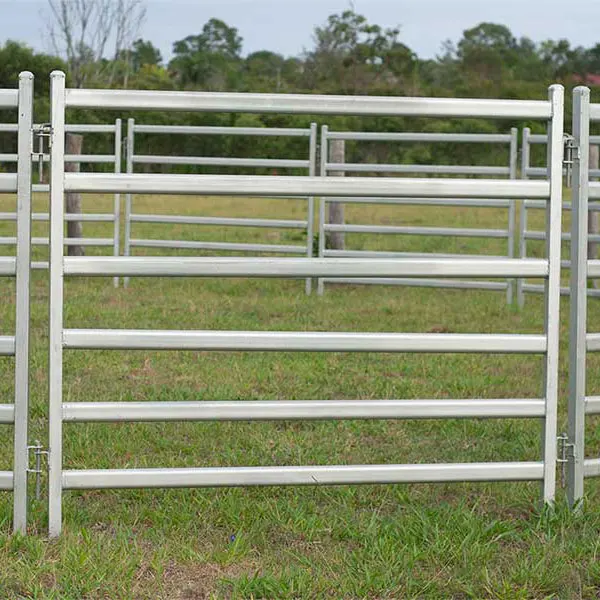 
2.1 m x 1.8 m Australia Portable Oval Tube Cattle Yard Panel / Cattle Rail Panels / Cattle Fence Panels For Sales 