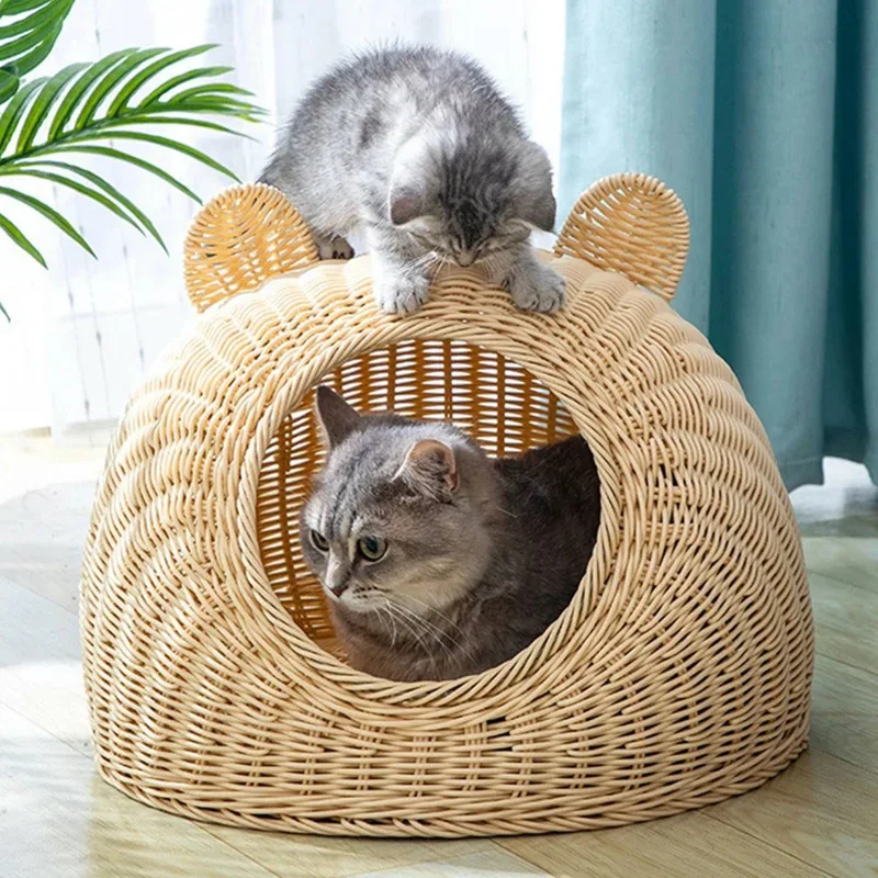 Hot Sale Handcrafted Rattan Lovely Natural Cat & Dog Bed Beautiful Home For Your Pet Wholesale