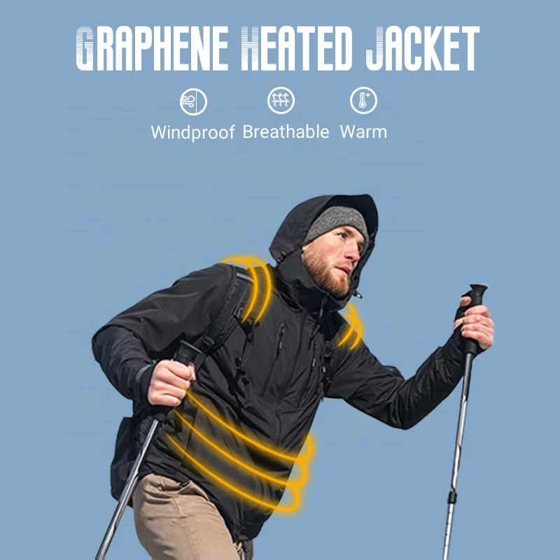 Meinuanshu In Stock Waterproof Winter Heating Jacket High Visibility Mens Custom Rain Battery USB Heated Jacket