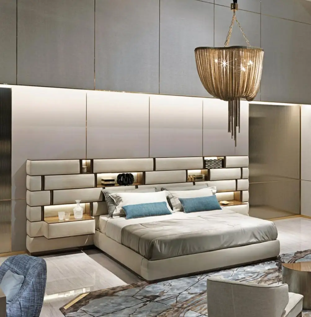 luxury high end luxury  bedroom furniture sets and modern leather bed set